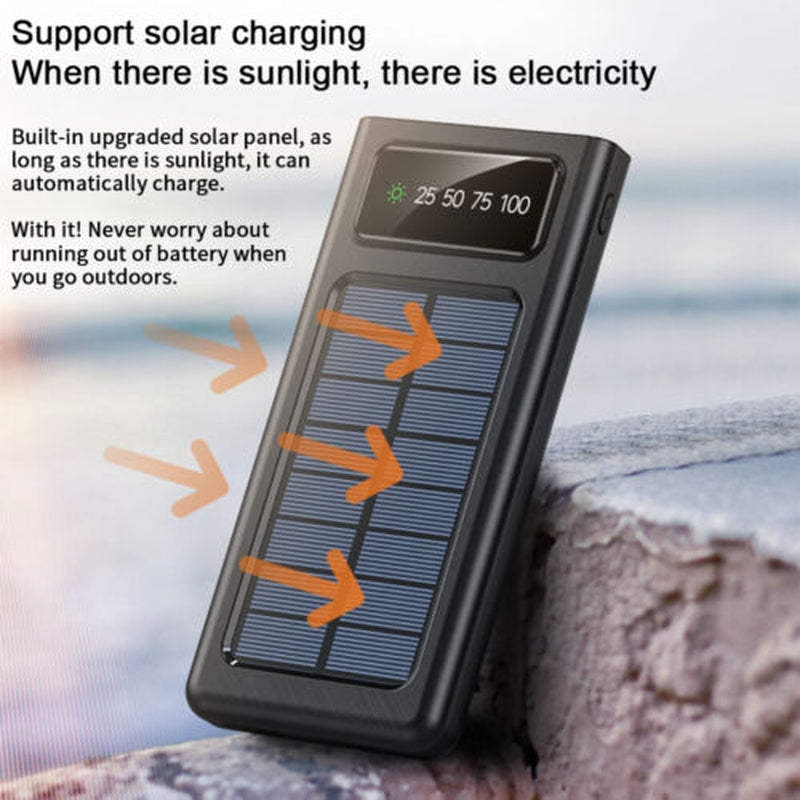 Super 4000000Mah USB Portable Charger Solar Power Bank for Cell Phone Waterproof