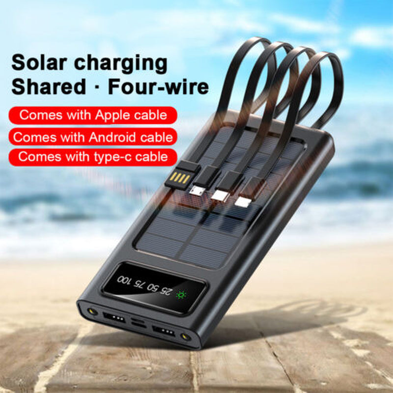 Super 4000000Mah USB Portable Charger Solar Power Bank for Cell Phone Waterproof